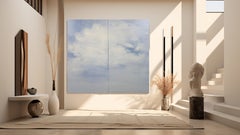 Cuadro díptico de acrílico de gran formato «Head In The Clouds», estilo abstracto