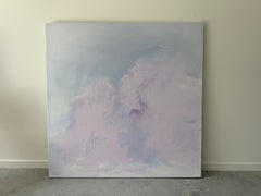 Esquisse de nuage aux couleurs pastel : peinture abstraite minimaliste représentant un ciel lavande