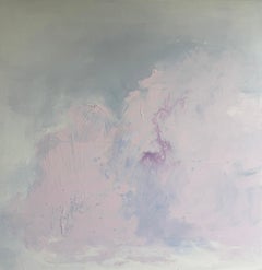 Esquisse de nuage aux couleurs pastel : peinture abstraite minimaliste représentant un ciel lavande