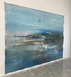 Look through the Mysterious Fog and Salty Beach Air oversized abstract painting