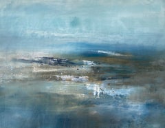 Look through the Mysterious Fog and Salty Beach Air oversized abstract painting