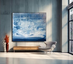 Everything Everywhere All at Once Cerulean Blue oversized abstract painting