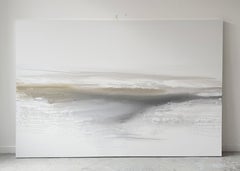 white neutral grey large minimalist abstract landscape painting