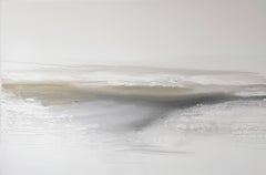 white neutral grey large minimalist abstract landscape painting