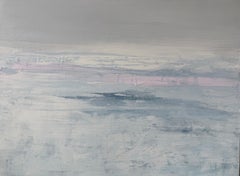 grey pastel abstract coastal water impressionist painting original artwork