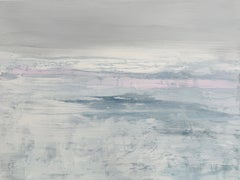 grey pastel abstract coastal water impressionist painting original artwork