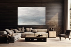 "Sultry Summer White": dipinto originale extra large con paesaggio marino astratto