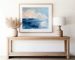 «Día azul brillante n.º 2», paisaje abstracto impresionista, 60 x 74 cm