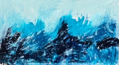 Not Drowning Waving large statement art abstract expression painting ocean blue