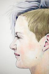 „Truer Than True“ Kugelschreiber, figuratives Porträt