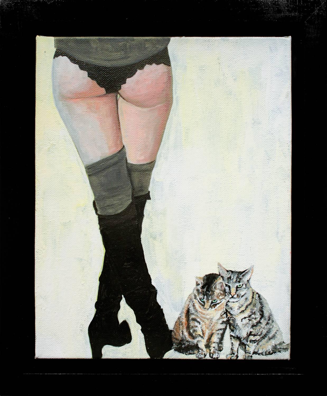 Lauren Rinaldi Animal Painting - Boots and Cats
