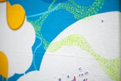 "Hot Spot" Dripping Paint and Geometric Abstraction on Canvas