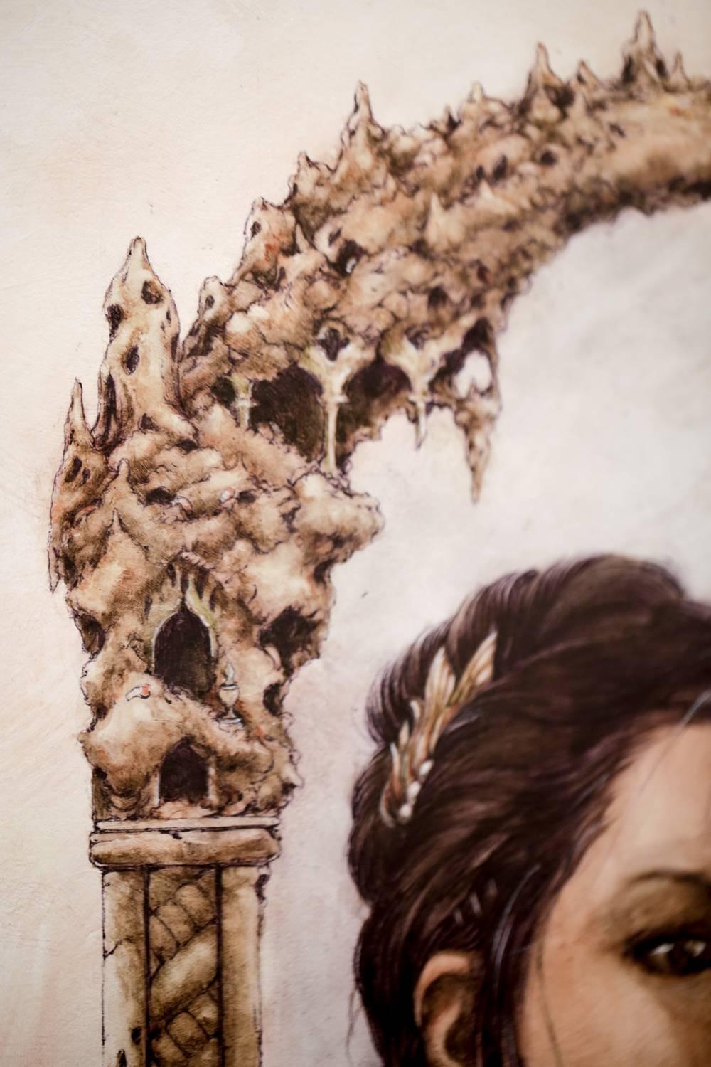 Minaret (The Mastery of the Cathedral Termite) - Brown Portrait by Jeremy Hush