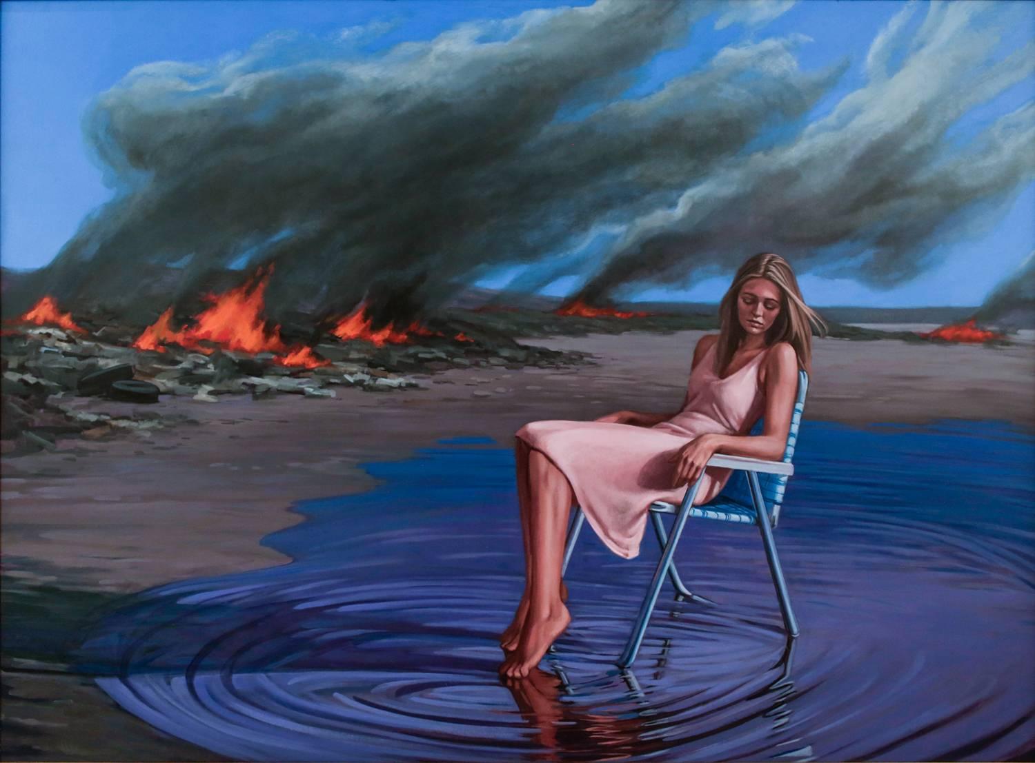 „As Far as the Mind Can See“ Hyperrealistisches Ölgemälde – Painting von Katherine Fraser