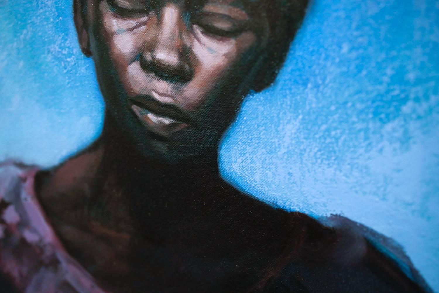 The Weight of History - Black Figurative Painting by Katherine Fraser