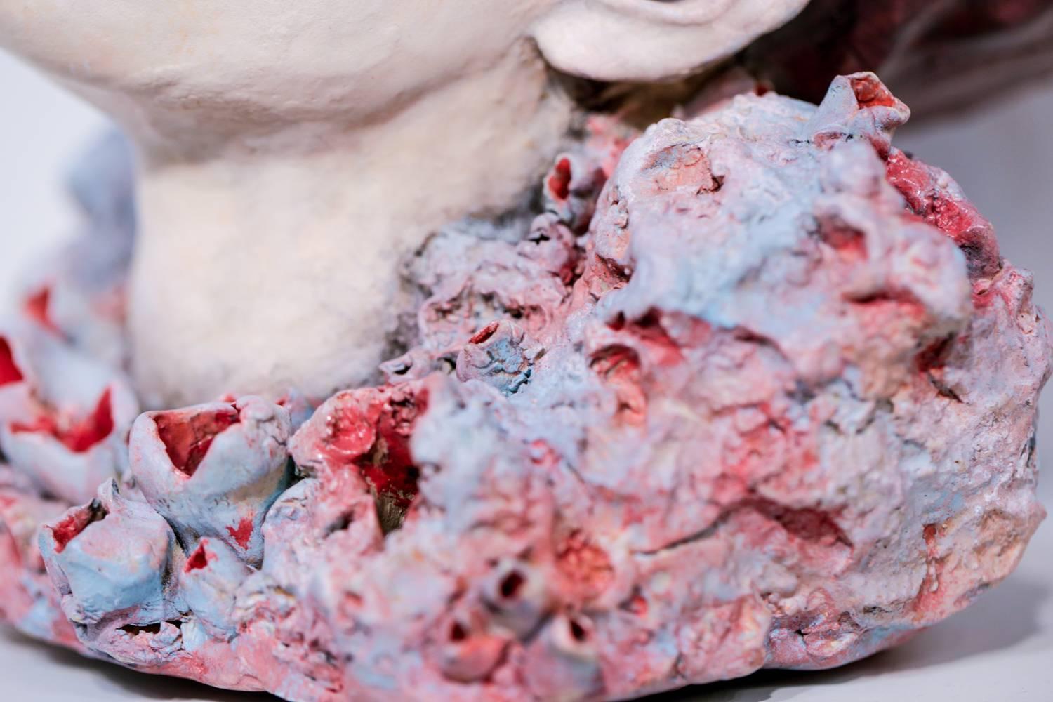 This is an original, unique ceramic sculpture by Sarah Louise Davey measuring 9" x 8" x 8".

Artist Statement: "The art of making, for me, is very much a response to the human condition of needing to connect to one another, as