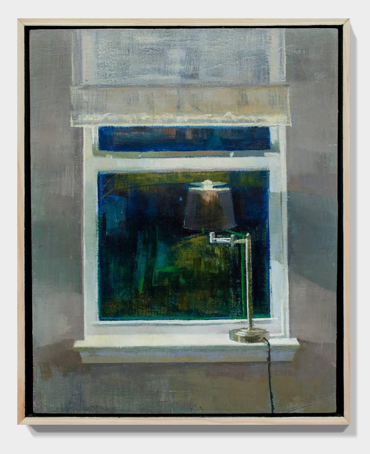 "Nightworks" is an original oil painting by Sara Pedigo.  This piece measures 10.5in x 8.75in in the pictured wooden box frame.

STATEMENT // There is no life without light. I am enthralled and preoccupied by light’s incredible power to