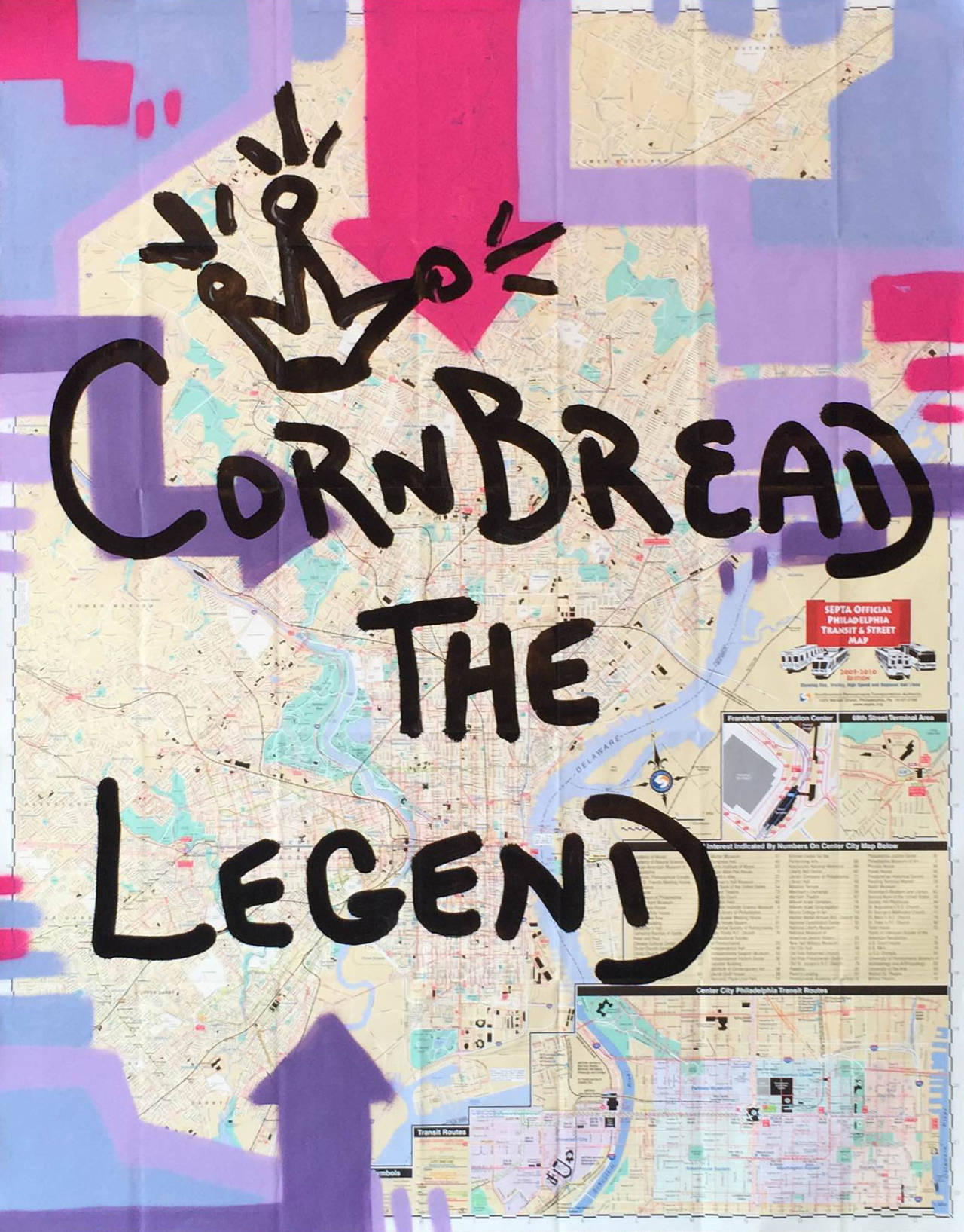 The Legend Map - Painting by Cornbread