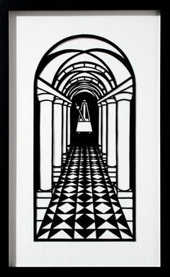 "Metronome" Framed cut paper