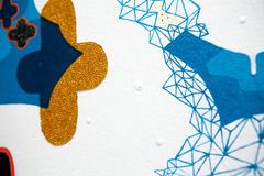 "Bend", Abstract and Geometric Painting with Clouds