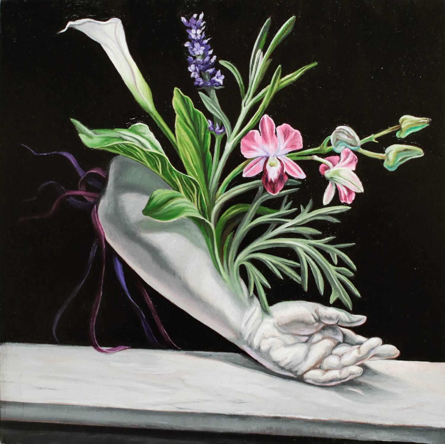 The Same Song (S’épanouir) - Gray Still-Life Painting by Paul Romano