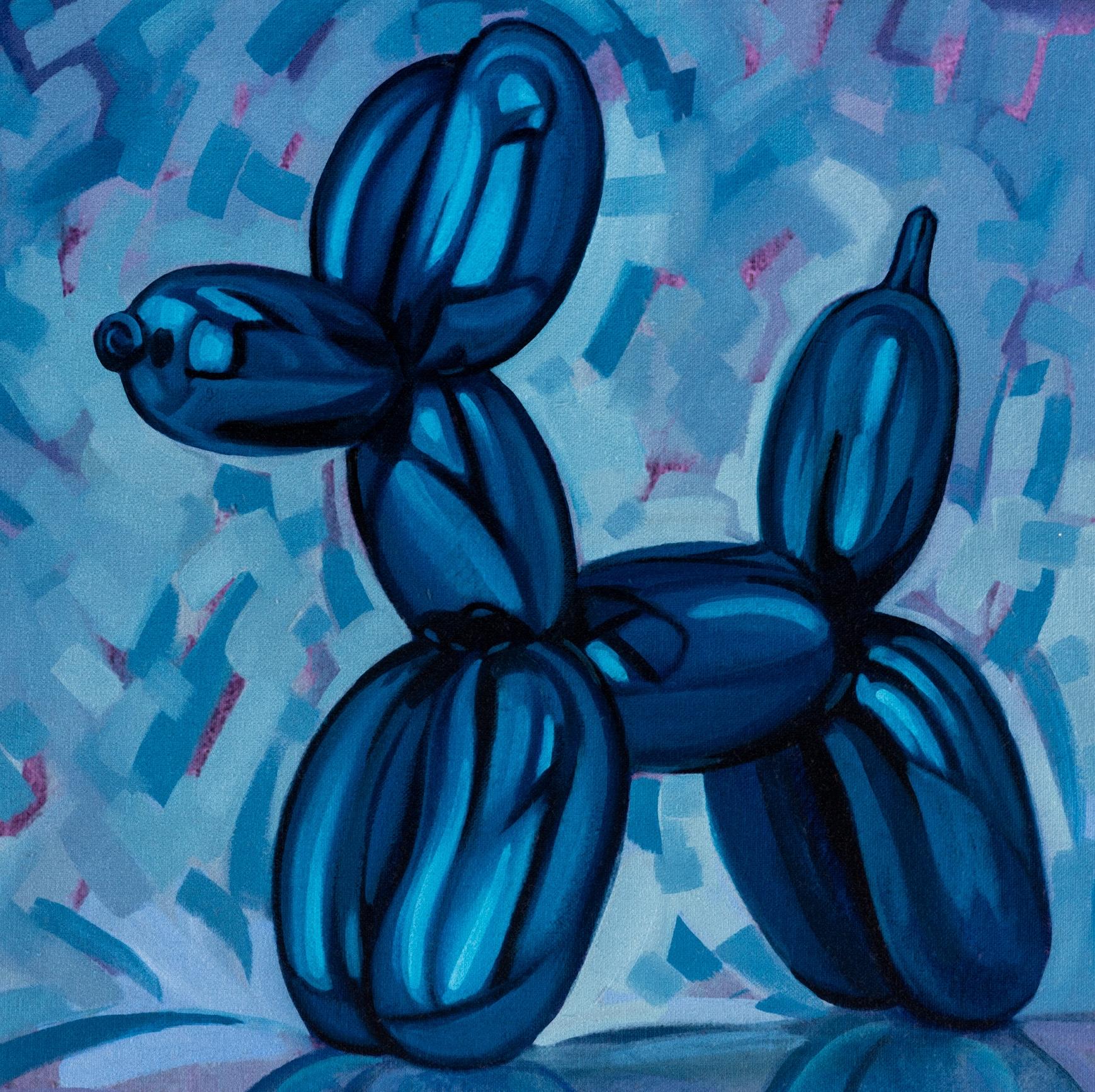 Bemaltes, glänzendes königsblaues Ballontier „Balloon-Hunde III“ 1