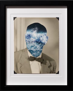 "Surge", nœuds français et broderie à la main sur papier et Silhouette de photo vintage.