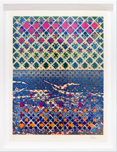 "Huipil III", Abstract Patterns, Geometric Abstraction, Woodcut