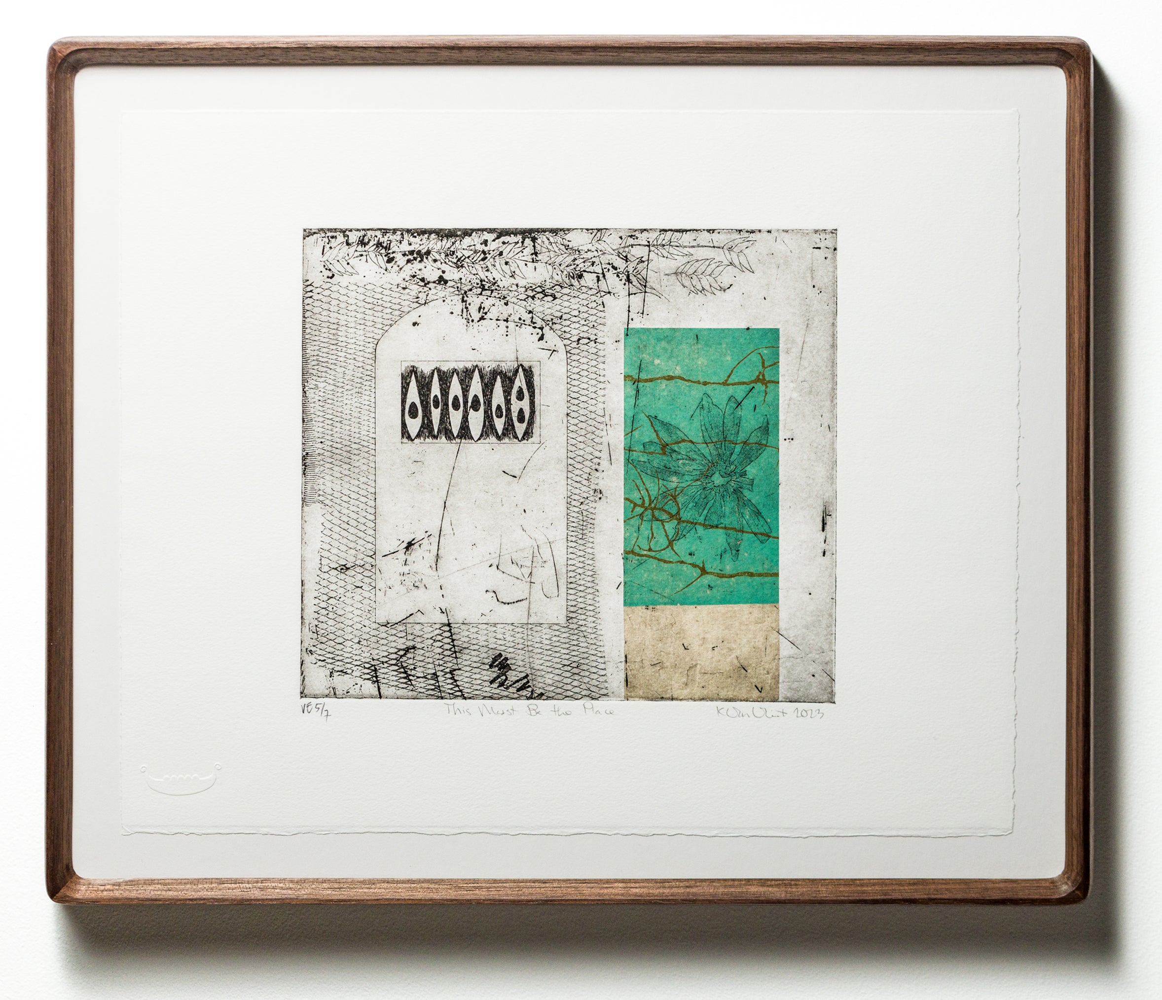 "This Must Be the Place VE 5/7" Intaglio, hand colored, patterns