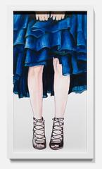 „Through My Tiers“ Figurative Zeichnung, Ölpastell, Kugelschreiber