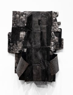 "Delivered and Discarded (positive) #1" dimensional collage of sumi ink on Tyvek