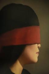 "Uncertainty", Illustrative Photography, Blindfolded Figure, Paper Airplane