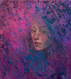"Opening Doors" Purple and Pink Splatters with Portrait