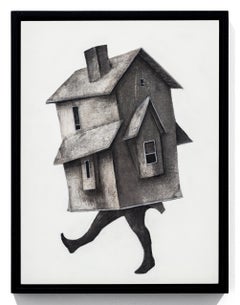 "La Reunión 31" Monocopia y dibujo a carboncillo, acrílico y pastel de Seth Clark