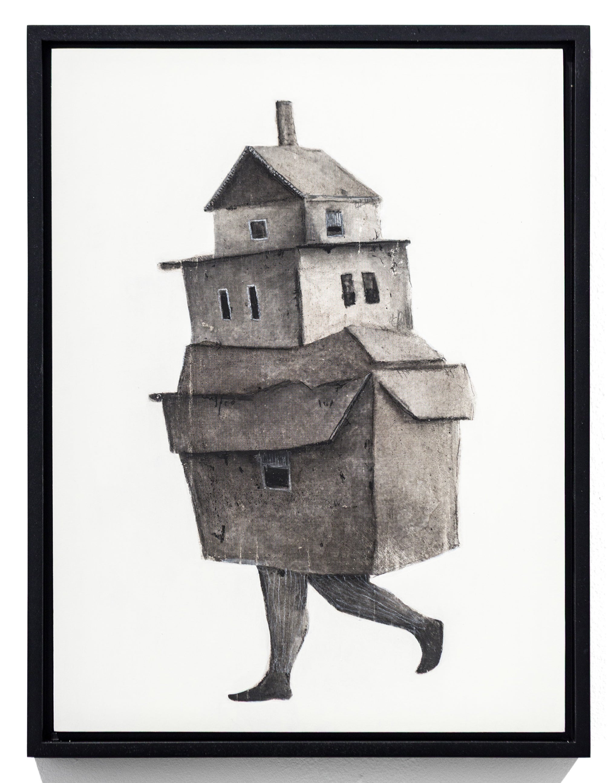 Seth Clark Figurative Painting - "The Meeting 26" Painting with Ink Transfer, Charcoal, Graphite and Pastel