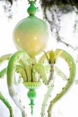 "Chandelier I" Hanging green chandelier with tentacles