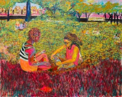 « Healing Grounds », peinture figurative contemporaine à l'huile et techniques mixtes
