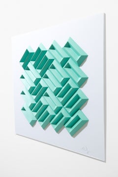 « Certaines chenilles restent des chenilles 7 – Papier irisé couleur aigue-marine »