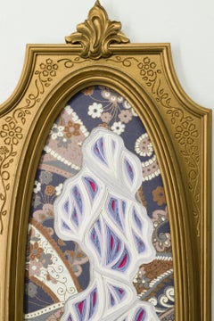 "Memento Morididdle Movement #222", Abstract Layered Paper Sculpture Framed