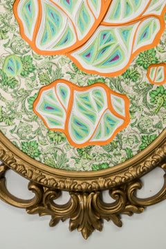 "Memento Morididdle Movement #433", Green and Orange Layered Paper Sculpture