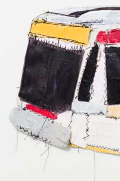 "SEPTA Bus", Figurative Textile Artwork of Philadelphia City Bus