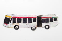 "SEPTA Bus", Figurative Textile Artwork of Philadelphia City Bus