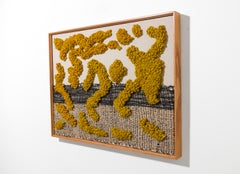 « Maravilla » : œuvre textile contemporaine tissée à la main avec de la laine teinte au souci