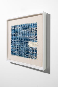 "These are Just Rags #2" Contemporary Woven Textile, Indigo-Dyed Silk Paper