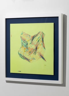 „Interlace“ – von Hand perlenbesticktes und besticktes Netzmuster auf Papier