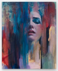 “What Was Always There" Oil Portrait Painting of Woman in Blue and Pink