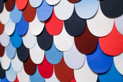 Acrylique et collage découpé à la main « FISHSCALE »