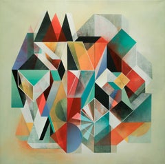 "Castles", Abstract Acrylic Painting, Geometric, Shapes, Colorful