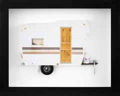 "GO AWAY", Miniature, camping trailer van, paper sculpture