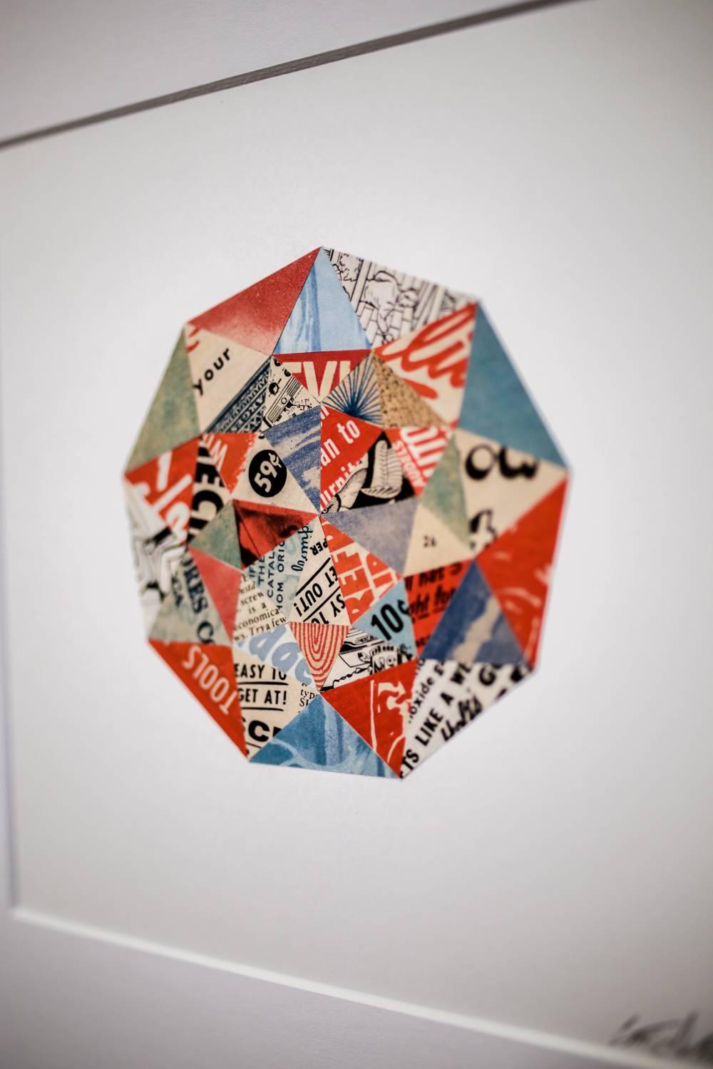 4in x 4in collage in a 14.25in x 14.25in frame

Scott Albrecht is currently based in Brooklyn, NY and a member of The Gowanus Studio Space. His work incorporates elements of woodworking, hand-drawn typography and geometric collage using vintage